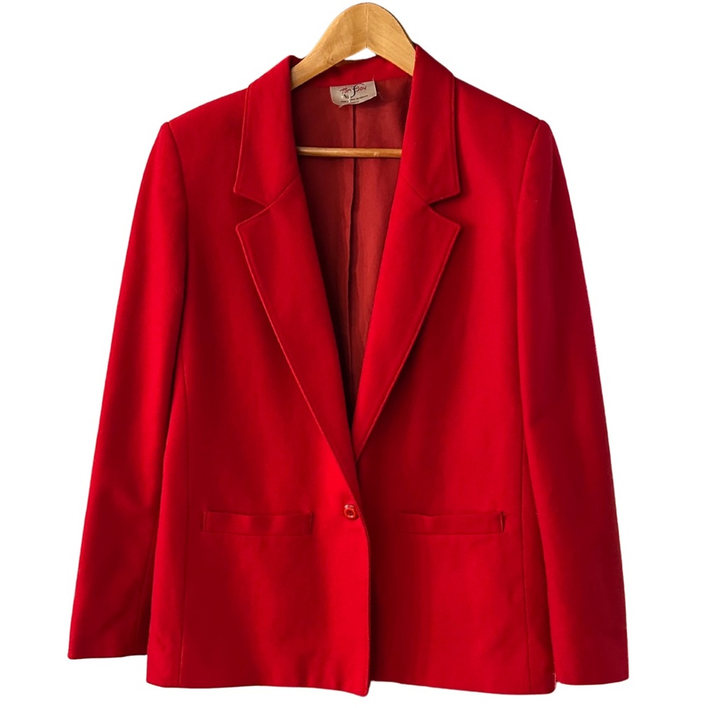Vintage Red Blazer | Tan Jay Blazer | Made in Canada